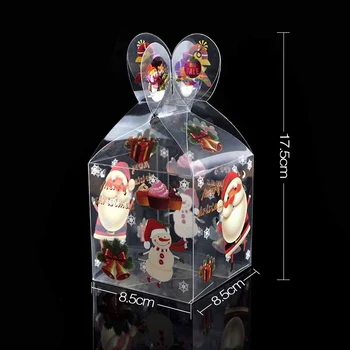 3pcs skaidraus Plastiko Dovanų Dėžutėje Santa Claus ir Kalėdų Box 