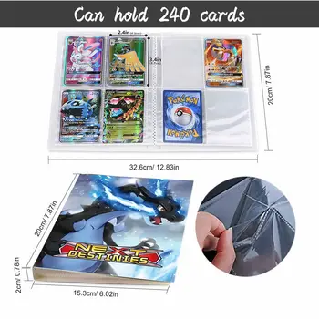 4 Kišenėje 240 Kortelės Pokemon Turėtojas Albumą Didelis Livre 