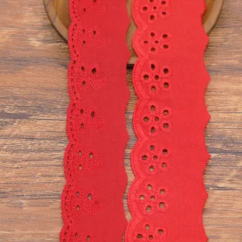 4 metrų pločio 3.7 cm-4.7 cm, raudonas siuvinėjimas medvilnės suknelė, sijonas apdaila 