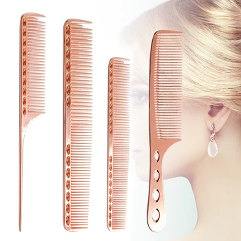 4 Rūšių Moterų Kosmoso Aliuminio Metalo, plaukų kirpimo Šukos Plaukų Pjovimo Šukos Kirpykla šukuosenų Formavimo Šukos Salonas Namuose Plaukų Priežiūros Rinkiniai