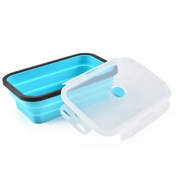 4 vnt/set Silikono Priešpiečių Dėžutė Nešiojamų Dubenį Spalvinga Lankstymo Maisto Konteineryje Lunchbox Ekologiškas Silikono Lankstymo Bento Dėžutė