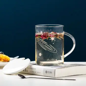 450ml Šviesos Stiklo Puodelis Pusryčiai Mlik Coffe Cup Buitinių Pora Vandens Puodelį Skm žvaigždžių Modelio Drinkware