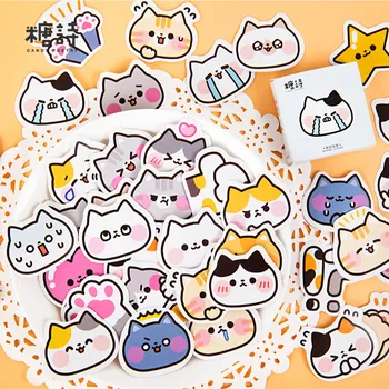 45Pcs/box Animaciją Kačių Lipdukai Mielas Kačiukas, Dienoraštis, Leidinys Apdailos Lipdukai, Kanceliarinės prekės 