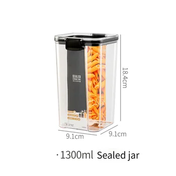 460/1300/1800ML Maisto Saugojimo Konteineris Plastikinis Virtuvės Šaldytuvo, Makaronų Dėžutės Multigrain Bako Skaidrus Sandarios Skardinės