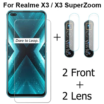 4in1 Grūdintas Stiklas Realme X3 SuperZoom Stiklo Ant KOLEGA Realme X3 Screen Protector Kamera Len Apsauginės Plėvelės Realmi X 3 6.6