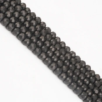 4mm apie 140pcs juodos spalvos Bicone crystal beads supjaustyti apvalūs stiklo karoliukai, birių tarpiklis karoliukai, į 
