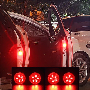 4pcs/aikštelė, Automobilių Durų įspėjamosios Lemputės Automobilių Dekoratyvinės Lempos Saugos Strobe Durų LED Šviesos Signalas Žibintų Šviesos Priedai