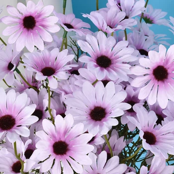 5 Vadovai Dirbtinis Daisy Krūva Sausų Gėlių Chrizantemų Nuotakos Puokštė Šilko Gėlės Šalis, Vestuvių Dekoravimas 52CM Mažytės Gėlės