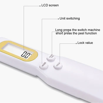 500g/0,1 g LCD Ekranas Skaitmeninis Virtuvės Matavimo Šaukštas Elektroninis Skaitmeninis Šaukštas Masto Mini Virtuvės Svarstyklės Kepimo Reikmenys