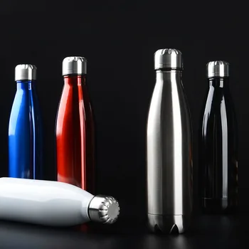 500ml du kartus-Sienos Apšiltintas Vakuuminės Kolbos Nerūdijančio Plieno Vandens Butelis BPA Free Termosas Sporto Vandens Butelių