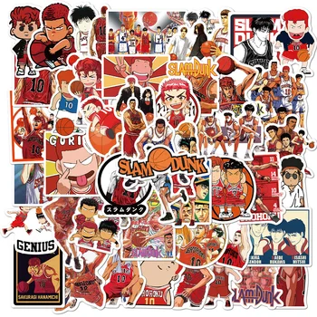 50PCS Animacinių filmų Japonų Komiksų Slam Dunk Klasikinis Lipdukai Vandeniui PVC Lipdukas Nešiojamas Šalmas Dviračių Bagažo Telefono dėklas Stick