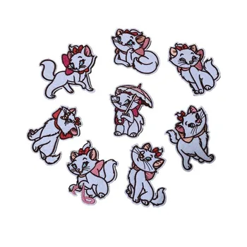 50pcs/daug Siuvinėjimo Pleistras Gyvūnų Mielas Kitty White Cat Backpack Drabužių Dekoravimo Reikmenys 
