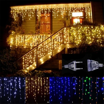 5M Kalėdų LED Užuolaidų Varveklis Styginių Šviesos Ašaros po 0,4-0,6 m, LED Šalis Sodo Etape Lauko Vandeniui Dekoratyvinės Šviesos Fėja