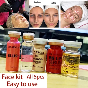 5pc Korėja Švyti BB Kremas Veido Rinkinys Serumas Ampulä-Starter Kit Lūpų Blizgesys Pigmento Lūpų Dažymas Drėkina Microneedle Gydymas