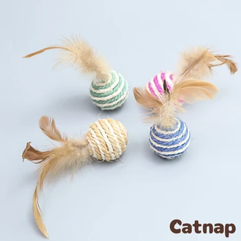 5PC Sizalio Plunksnų juokingas Žaislas kamuolys prekės katėms Interaktyvus naminių gyvūnų žaislai Katėms Pet Kamuolys kačiukas Žaidimai, Žaislai, kurį katė, naminiai Gyvūnai prekes