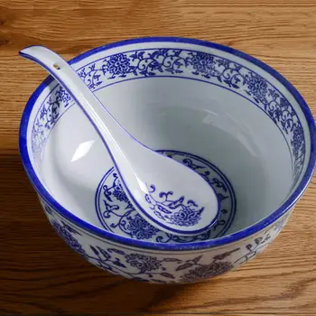 5vnt Mėlyna Keramikos Šaukštas Kinų Stiliaus Keramikos Šaukštas Porceliano Sriubos Šaukštai Indai, Stalo ir Virtuvės Įrankius, Vertingų Dovanų