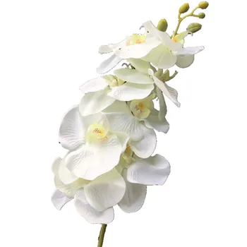 5vnt Netikrą Vieno Stiebo Kandys, Orchidėjos 8 vadovai Didelis Dydis Phalaenopsis Orchidėja, Vestuvių Centerpieces Dekoratyvinis Dirbtinės Gėlės