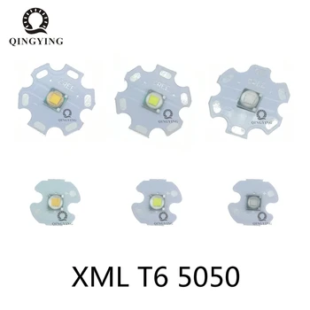5VNT XML T6 LED 5W-7W SMD5050 Šalta Balta Šilta Balta Juoda Geltona UV LED Spinduolis Diodo Su 16mm 20mm PCB Dėl Pakeisti Cree XML T6