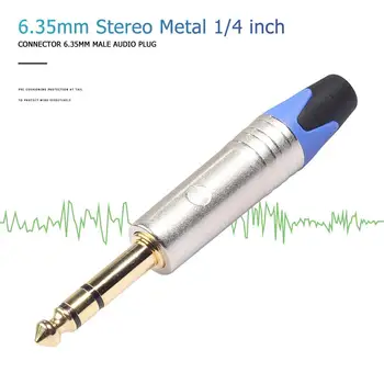 6.35 mm Lizdas, Stereo Metalo 1/4 colių Jungties 6.5 mm Male Garso Kištuką Lydmetalis Adapteris Litavimo Auksu 6.35 Plug