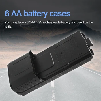 6 AA Baterijos Atveju talpinimo Adapteris Baofeng UV5R 5RA 5RB 5RA Plius BL5L Du Būdu Radijo, Elektronikos Priedai, Baterija Dalys