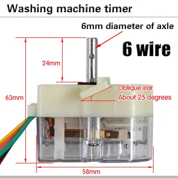 6-line 180 laipsniu pakreiptas ausies Skalbimo mašina laikmačio jungiklis laikmatis Plovimo Pusiau automatinė dukart cilindrų skalbimo mašina