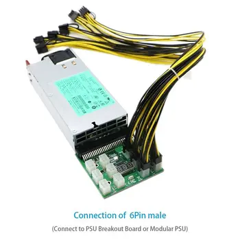 6 Vnt 8 Pin PCI-e Graphics Kabeliai, GPU Maitinimo Kabelis 50cm Grafikos Kortelės Kasybos Serverio Adapteris Valdyba