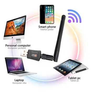 600Mbps USB Wifi Adapteris 5.8 GHz+2.4 GHz, USB2.0 Imtuvas Bevielio Tinklo plokštė, Lan, Wi-Fi Didelės Nešiojamas KOMPIUTERIS Mini Wi-fi Dongle