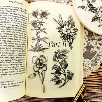 60PCS Derliaus Ranka-dažytos Augalų, Gėlių Lipduką 