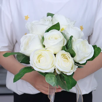 63cm Dirbtinės Gėlės Šilko Ilgas Stiebas Vestuvių Dekoravimas Netikrą Gėlės Lapai Home Hotel Dekoro Nuotakos Puokštės