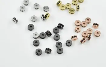 6mm tarpiklis kristalų mikro nutiesti cz cirkonis kubinis cirkonis karoliukai, vario, sidabro, aukso, juoda, padengtą apyrankę priedai yuj453