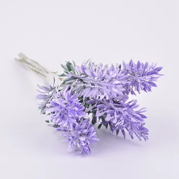 6pcs/daug Dirbtinio Plastiko Levandų Puokštė Violetinės Gėlės Tvarka Nuotakos 