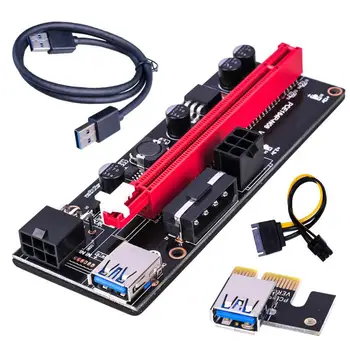 6pcs PCI-E Riser Valdybos 1X Iki 16X GPU Extender Riser Card PCI-E, USB 3.0 GPU Adapteris Su 6pin Sąsaja, Mėlyna Juoda Balta Raudona