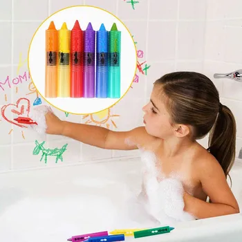6Pcs/Set Vonios kambarys Pieštuku Trinamos Grafiti Žaislas Doodle Pen Kūdikių Vaikai Maudymosi Vaikų Skalbti Vonios kambarys Pieštuku, Vonios Žaislas