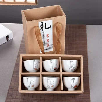 6pcs Vertus Dažytos Keramikos taurė nustatyti,Kinijos arbatos rinkinys, 