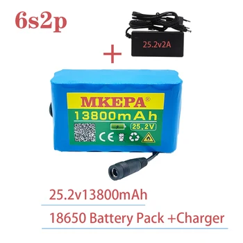 6s2p 24V 13800mah 18650 agli ioni di litio baterija 25.2 v 13800mah elettrico della bicicletta batteria con BMS + kroviklis