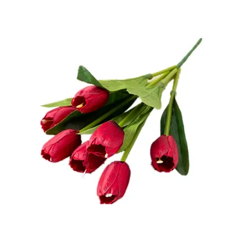 7 Bloom tulpių puokštė dirbtinės gėlės šilko audinys gėlių nekilnojamojo touch namo, sodo, biuro kūrybingi gimtadienio, vestuvių dekoravimas