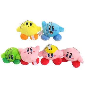 8Cm Animacinių filmų Žvaigždė Kirby Žaidimas Kawali Keychain Anime Simbolių Dekoro Mielas Minkštas Įdaryti Pliušinis Purus Pakabukas Vaikams, Žaislai Mergaitėms Dovanų