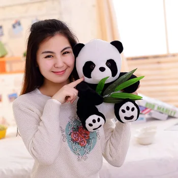 9-20cm Mielas Panda Pliušiniai Žaislai Su Bambuko Lapai Padengti Pagalvė Minkšta Animacinių filmų Gyvūnų Panda Įdaryti Pakabukas Juokinga Lėlės Žaislas Vaikams Dovanos