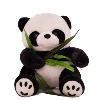 9-20cm Mielas Panda Pliušiniai Žaislai Su Bambuko Lapai Padengti Pagalvė Minkšta Animacinių filmų Gyvūnų Panda Įdaryti Pakabukas Juokinga Lėlės Žaislas Vaikams Dovanos