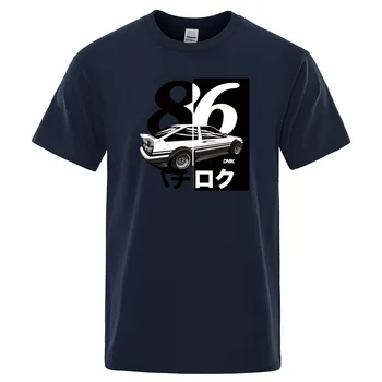 AE86 Pradinė D Homme Marškinėlius Vyrų Spausdinti Drift marškinėliai Mados Cool Marškinėliai Japonų Anime Trumpas Rankovės Vasaros Medvilnės Atsitiktinis Viršūnės