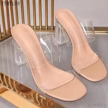 Aišku, Aukštakulnius Batelius Moterų Sandalai Vasarą Batai Skaidrus Ponios Sandalai Sapatos Femininos Zapatillas Mujer Casa