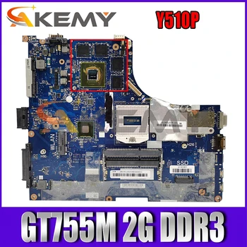 Akemy VIQY1 NM-A032 Lenovo Y510P Nešiojamas Plokštė 11S 90003641 90002926 PGA94 GT755M 2G DDR3 Nemokamas Pristatymas
