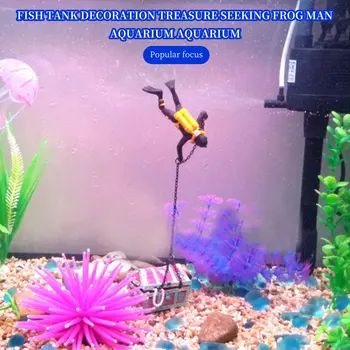 Akvariumo Dekoracija Žuvų Bakas Ornamentu Floating Diver Medžioti Lobių Ieškiklis Deguonies, Teikiančios Vandens Dekoro Gaminius Juda Krūtinės