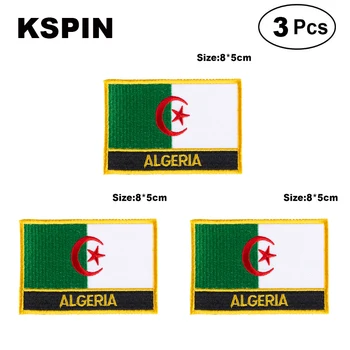 Alžyras Stačiakampio Formos Vėliava išsiuvinėti pleistrai vėliavos pleistrai nacionalinės vėliavos lopai drabužių PASIDARYK pats Apdailos