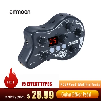 Ammoon PockRock Gitara Multi-effects Procesorius Efektu Pedalas Gitaros Pedalas 15 Poveikį Tipų 40 Būgnų Ritmai, su Maitinimo Adapteris Karšto