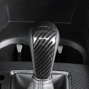 Anglies pluošto Pavarų Perjungimo Rankenėlės Pavarų Galvos apdangalą Atveju Apdaila Už Mazda 3 Axela 2019 2020 Priedai
