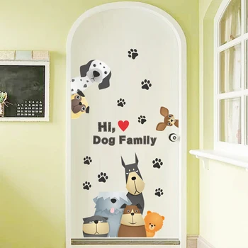 Animacinių filmų lipdukai mielas panda šuo sienų lipduko vaikų kambario namų dekoro meškiukas vinilo, vaikų kambarys decal baby vaikų darželio kambario Dekoro
