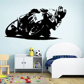 Animacinių filmų motociklo Sienos Lipdukas Meno Vinilo Lipdukai Vaikams Kambariai Dekoravimas Sienų Lipdukai Vandeniui Tapetai