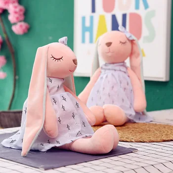 Animacinių Filmų Triušis Pliušiniai Žaislai Mielas Ausis Bunny Lėlės Vaikams Minkštas Pliušinis Iškamša Nuraminti Miega Žaislai, Namų Puošybai