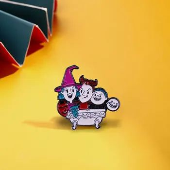 Animacinių Filmų Trys Raganos Vonioje Ženklelis Helovinas Masque Komanda Emalio Pin